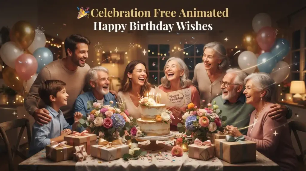 Celebration Free Animated Happy Birthday Wishes