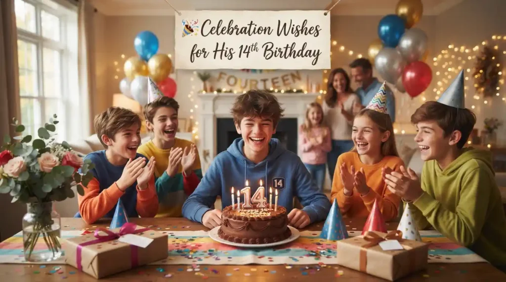 Celebration Wishes for His 14th Birthday