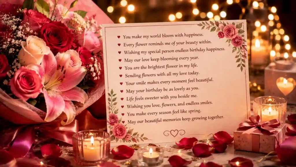 Romantic Flower Birthday Wishes
